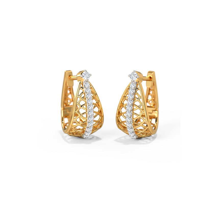 Adele Mesh Diamond Hoop Earrings