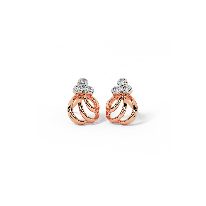 Delicate Posy Diamond  Stud Earrings