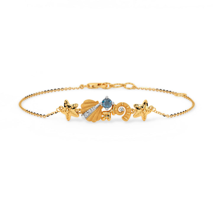 Little Memaid diamond with star and fish Bracelet