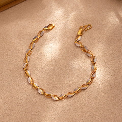Irune Leaf 22KT Gold Bracelet