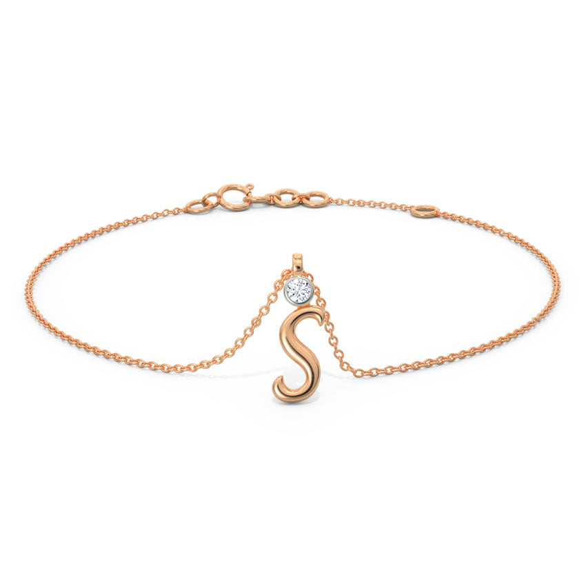 Charm Alphabet S Diamond Bracelet