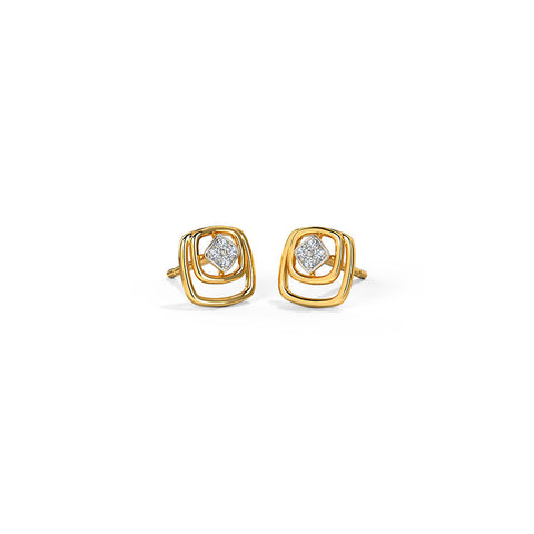 Splendid Square Diamond Stud Earrings