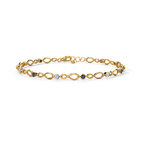 Shimmery Sauve Gemstone Chain Bracelet
