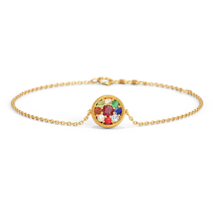 Alayah Navratna Gemstone Bracelet