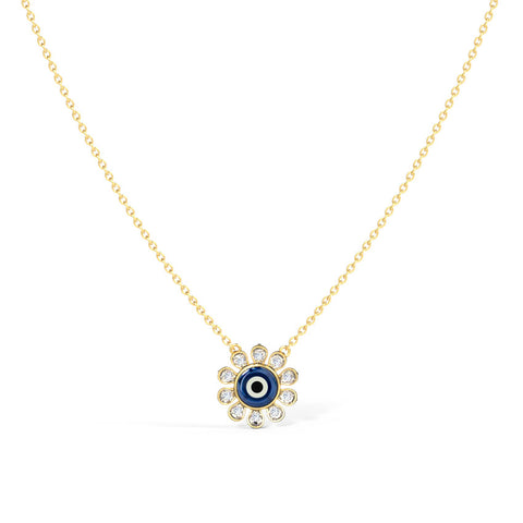 Glow Evil Eye Gemstone Necklace