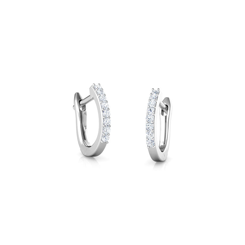 Linear Multi Pierced Diamond Hoop Earrings