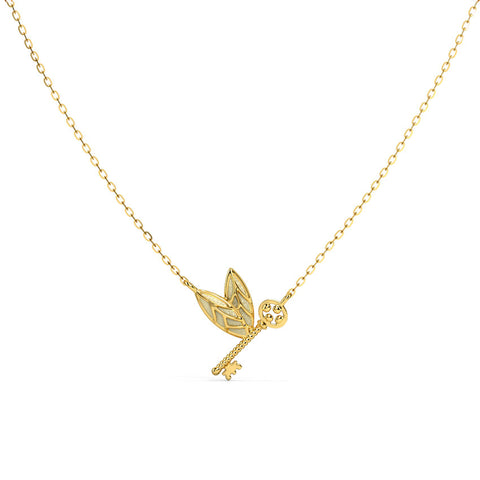 Winged Key Necklace