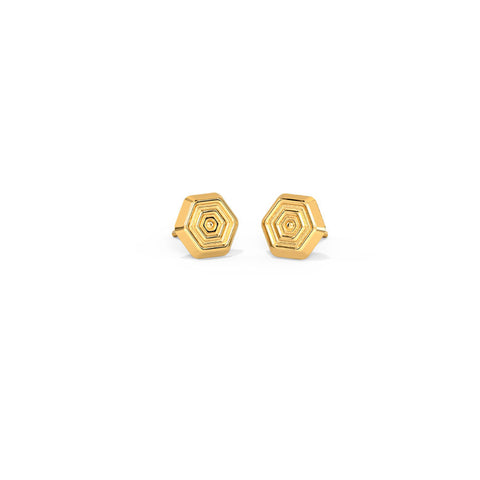 Edgy Ripple Kids' Gold Earrings