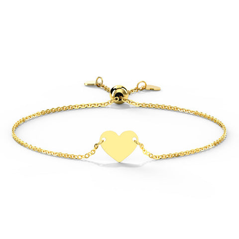 Suave Heart Adjustable Gold Bracelet