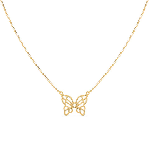 Winsome Butterfly Gold Necklace