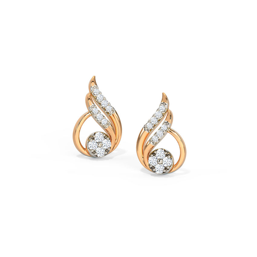 Delicate Dewdrop Diamond Stud Earrings