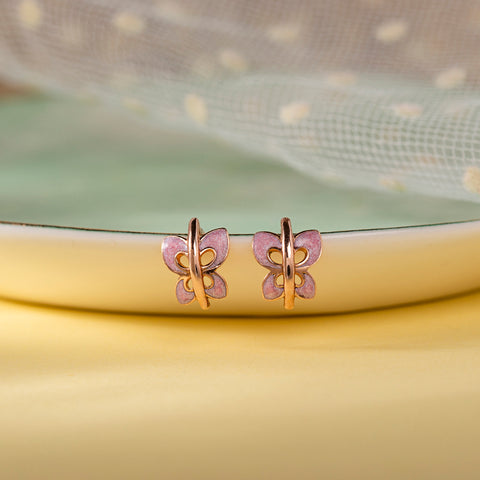 Flutter Butterfly Kids' Gold Earrings