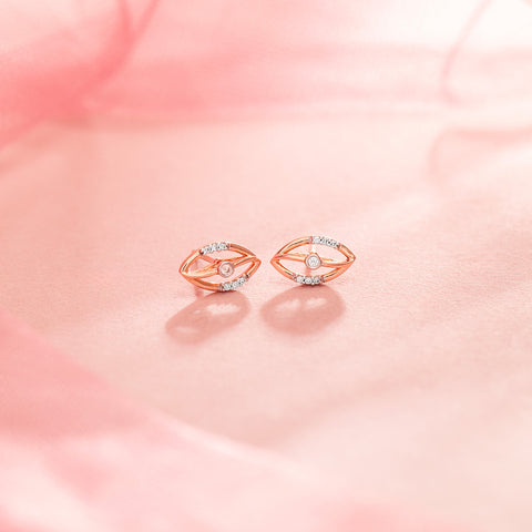 Celestial Swirl Diamond Stud Earrings