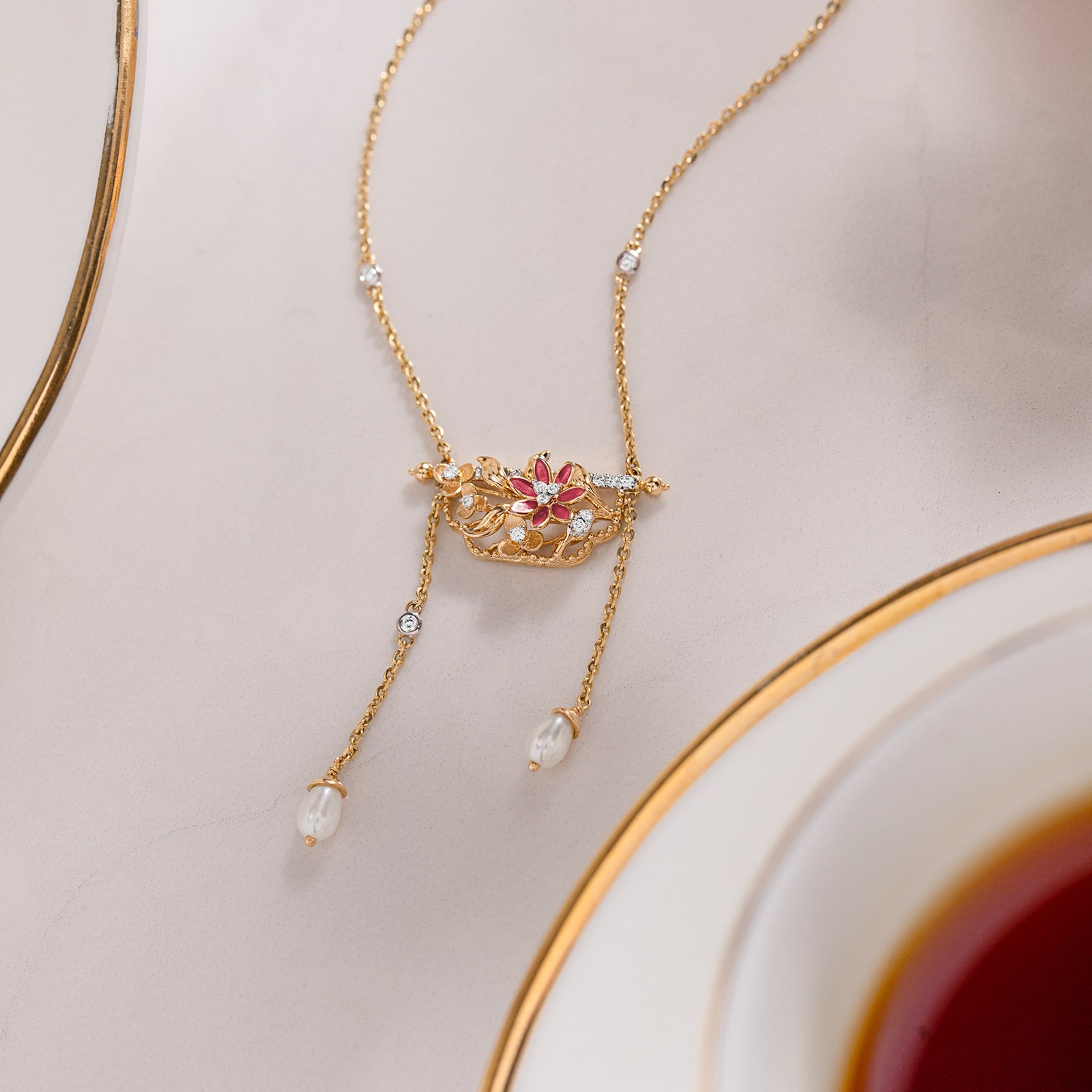 Petals of Poise Pearl Necklace