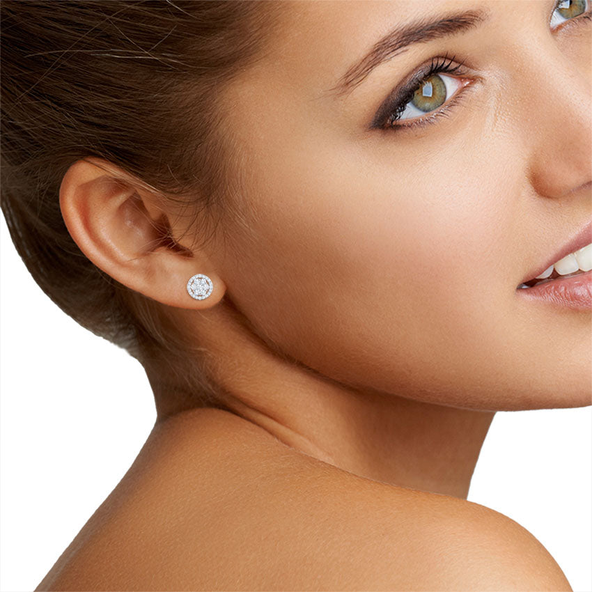 Carol Seven Stone Diamond Stud Earrings