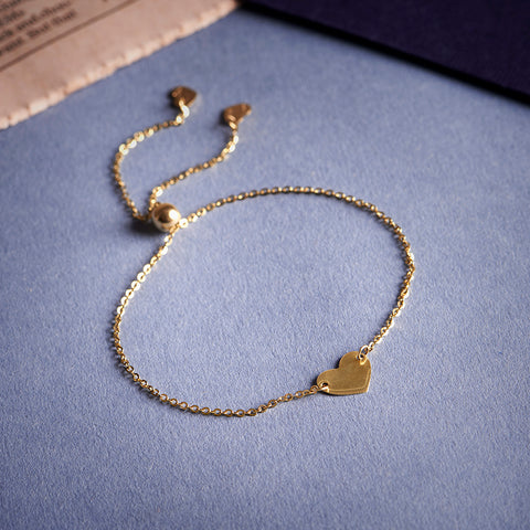 Suave Heart Adjustable Gold Bracelet