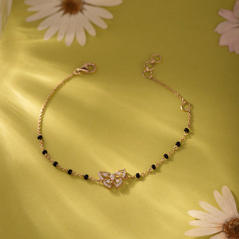 Zina Butterfly Diamond Mangalsutra Bracelet