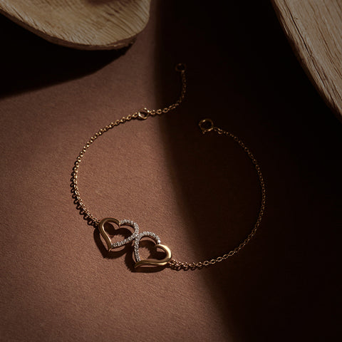 Kissing Heart Diamond Bracelet