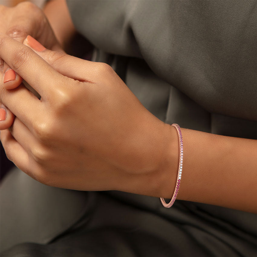 Rosette Sleek Diamond Bangle