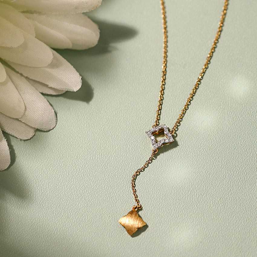 Geometric Diamond Lariat Necklace