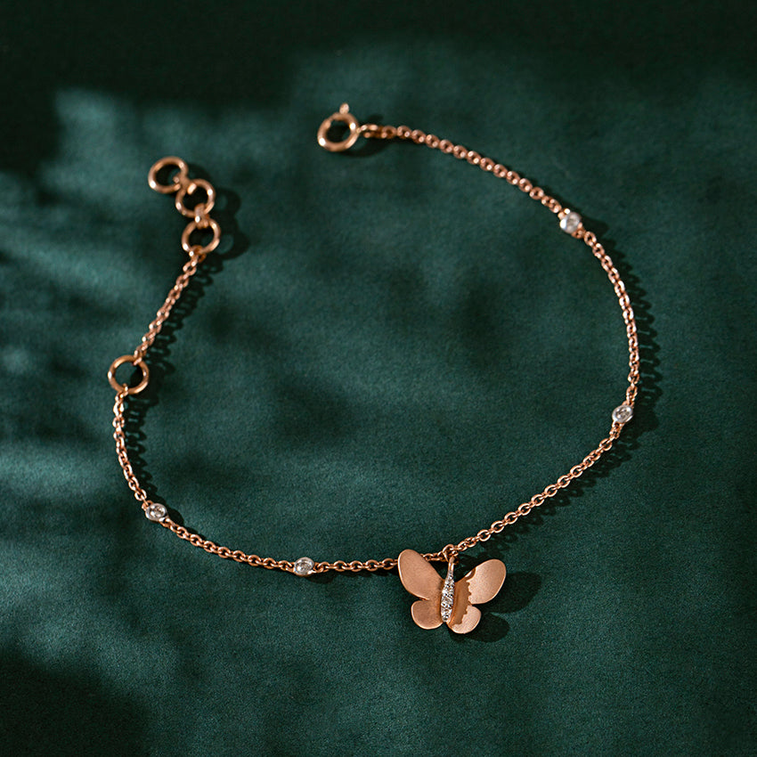 Elsa Diamond Butterfly Charm Bracelet