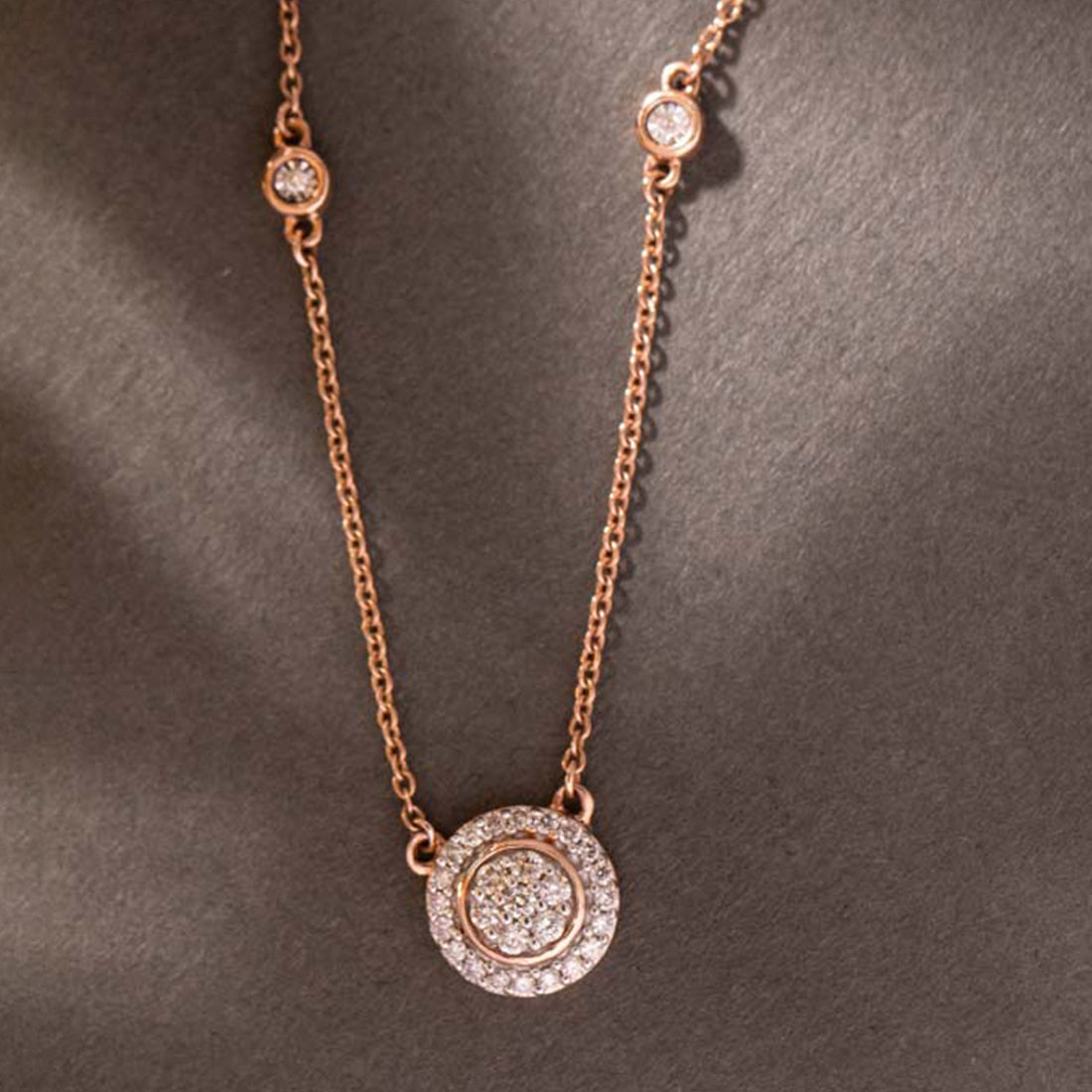 Halo Circlet Diamond Necklace