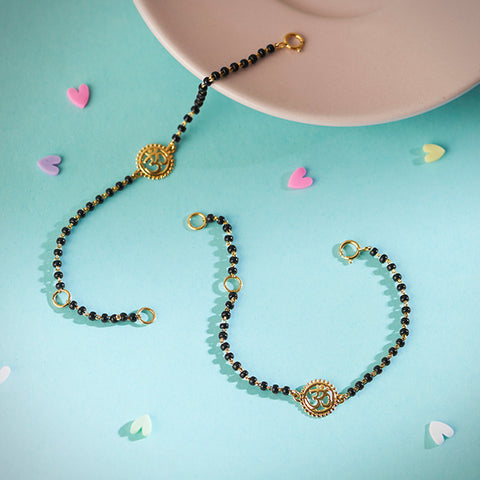 Om Baby Nazaria Gold Bracelet Set of 2
