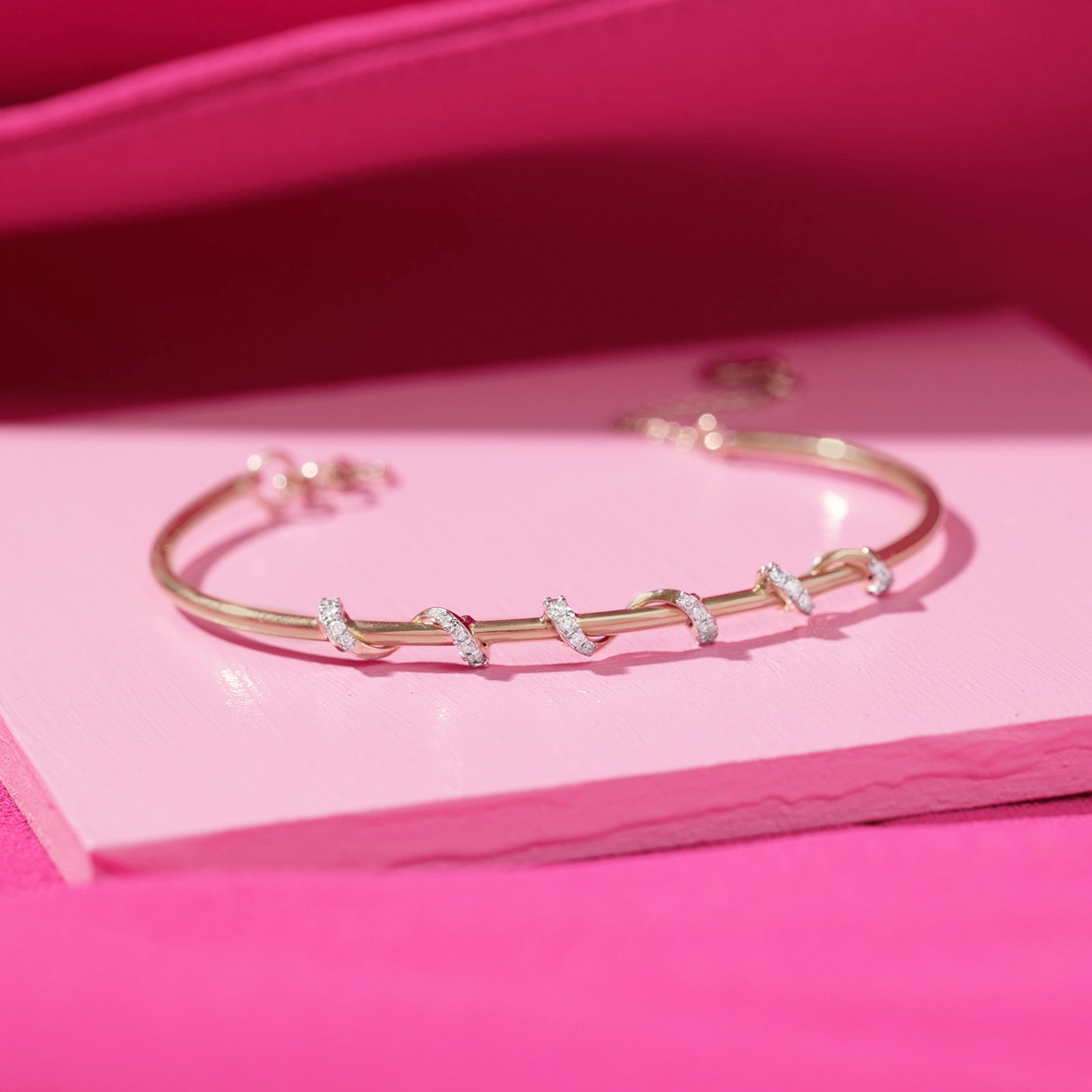 Ribbon Twist Diamond Bracelet