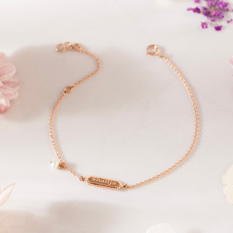Shiny Gold Gemstone Personalised Bracelet