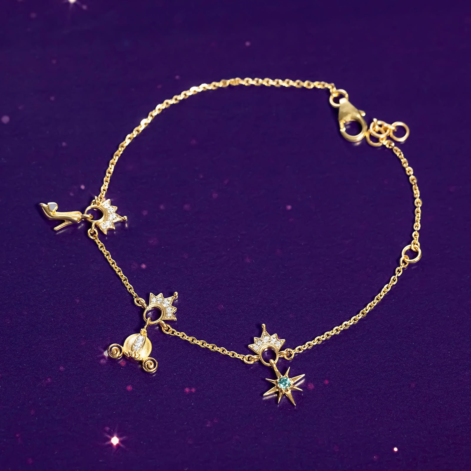 Cinderella Diamond Carriage & Heels Bracelet