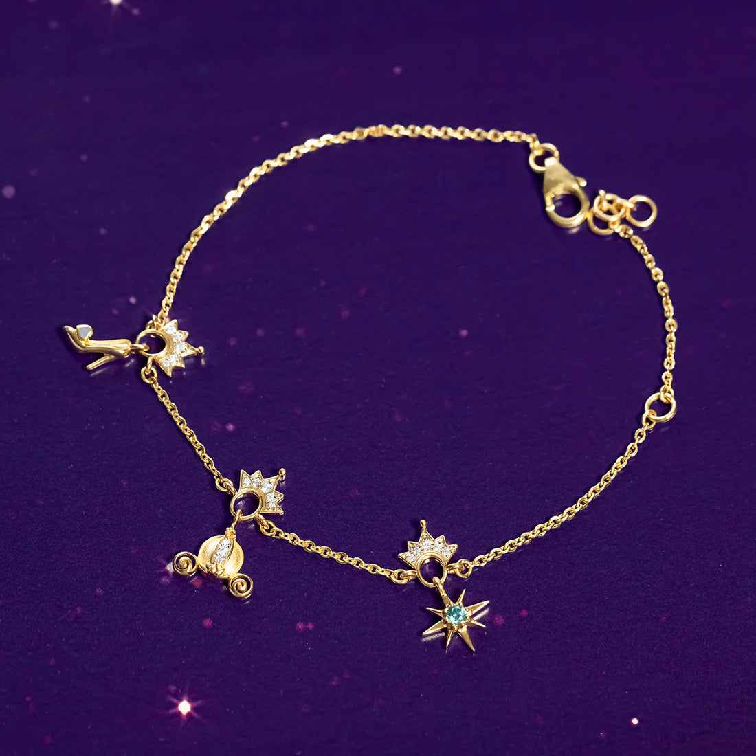 Cinderella Diamond Carriage & Heels Bracelet