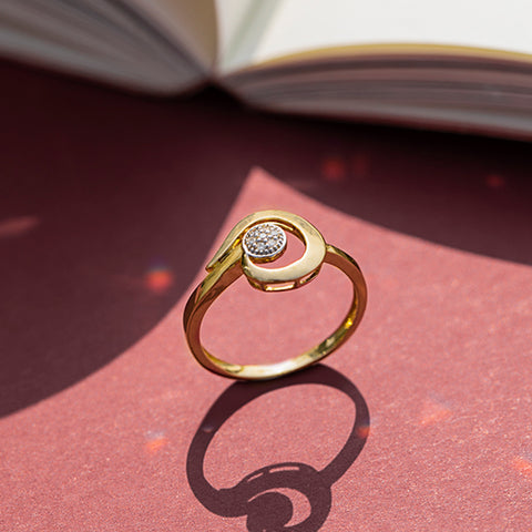 Scroll Cluster Diamond Ring