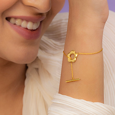 Florid Gold Toggle Bracelet