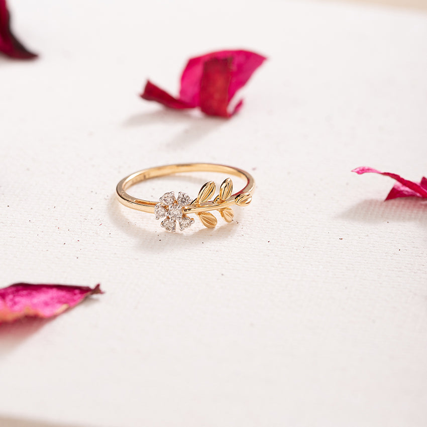 Petite Fern Diamond Ring