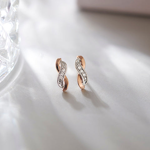 Dazzling Infinity Diamond Stud Earrings