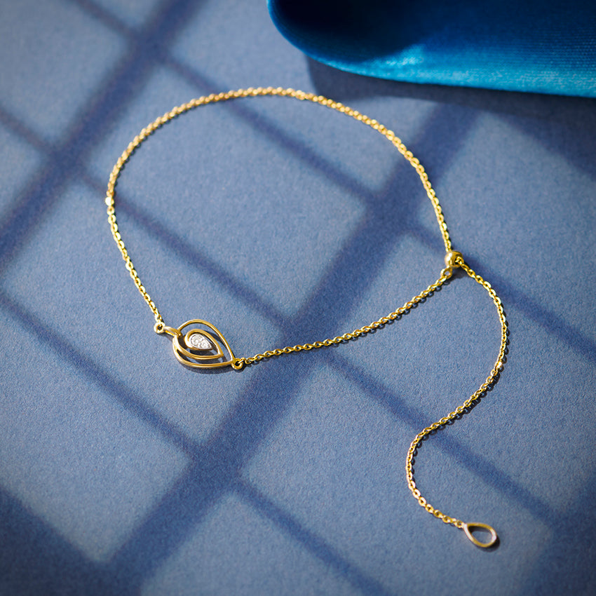 Pretty Leaf Adjustable Diamond Bracelet