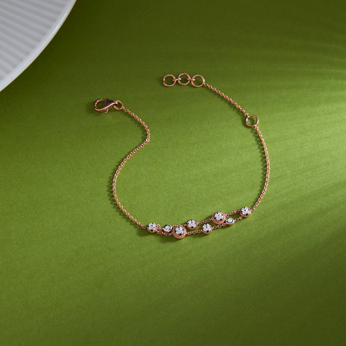 Multi Orb Sparkling Diamond Chain Bracelet