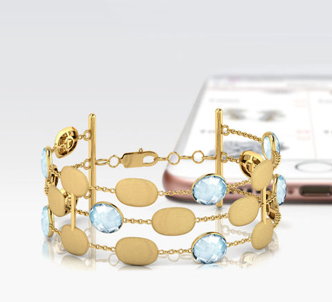 Galia Stamped Gemstone Bracelet