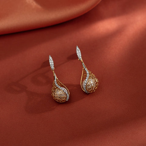 Jisha Ornate Pearl Drop Earrings