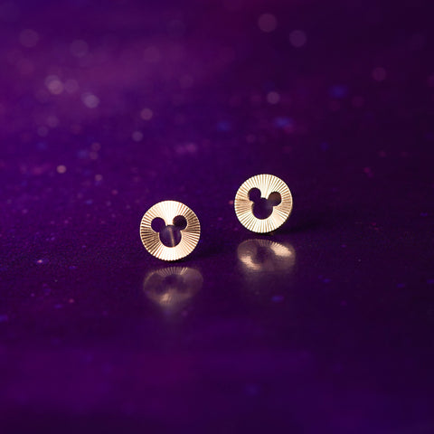 Mickey Mouse gold textured Earring