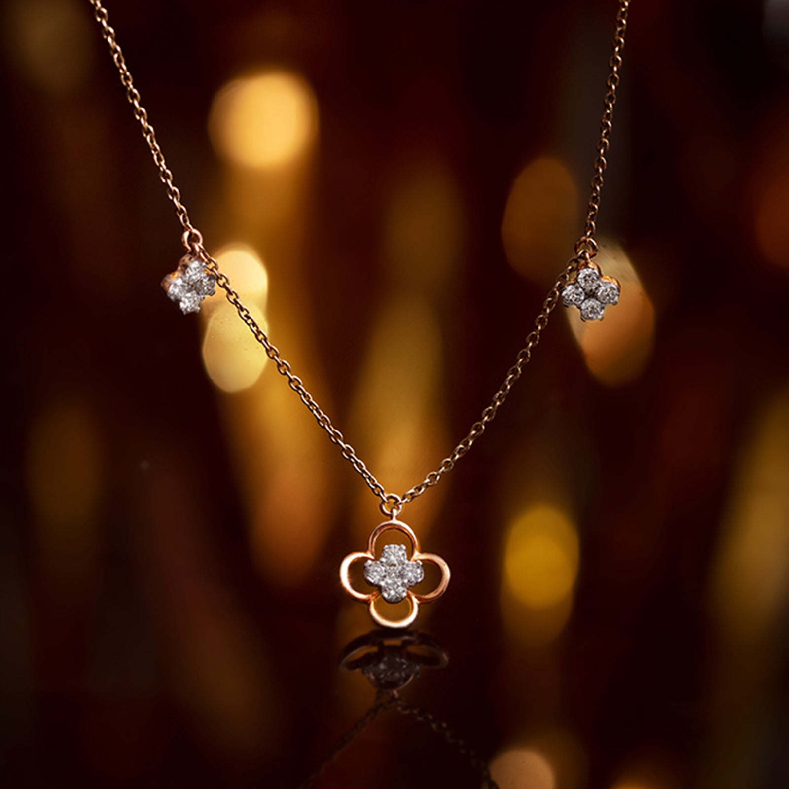 Baroque Clover Diamond Necklace