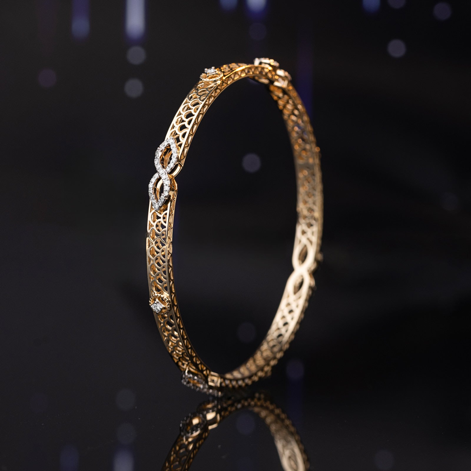 Shimmering Matrix Diamond Bangle