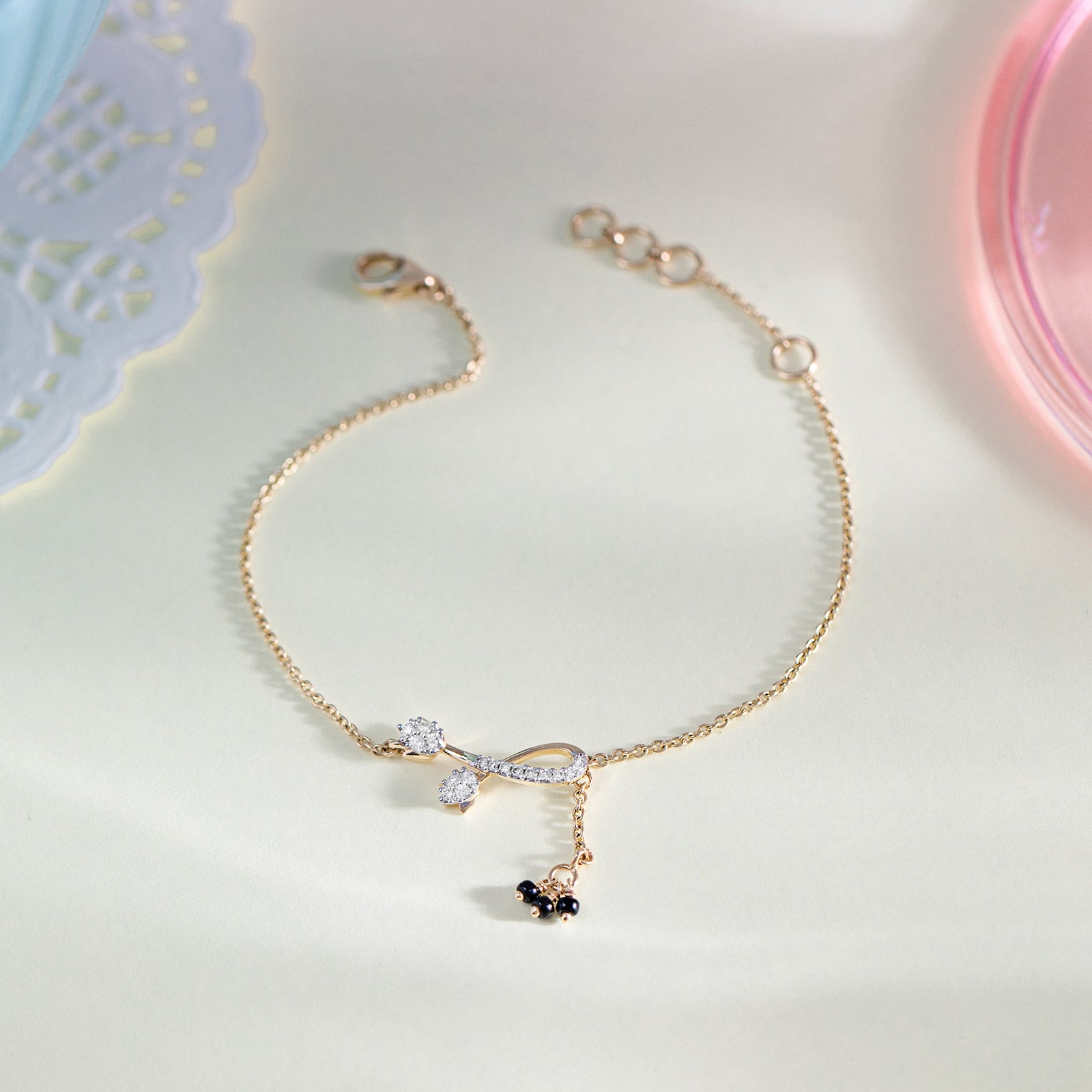 Elina Tulip Diamond Mangalsutra Bracelet