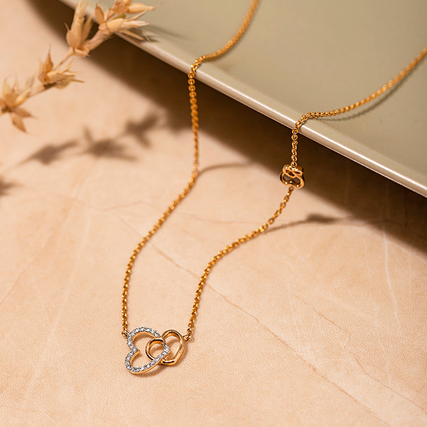 Interlinked Hearts Diamond Necklace
