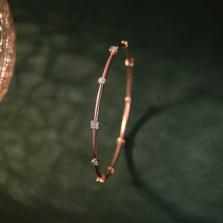 Blush Clover Diamond Bangle