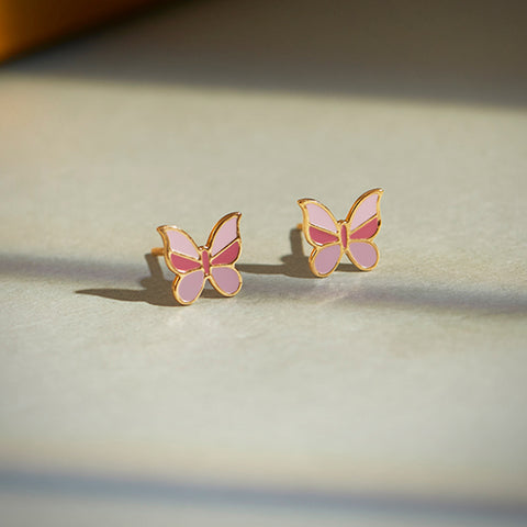 Violet Flutter Kids' Gold Earrings