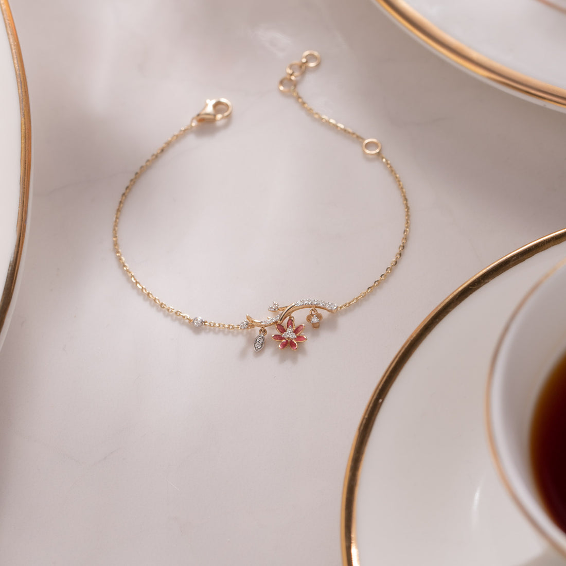 Enticing Petals Diamond Bracelet
