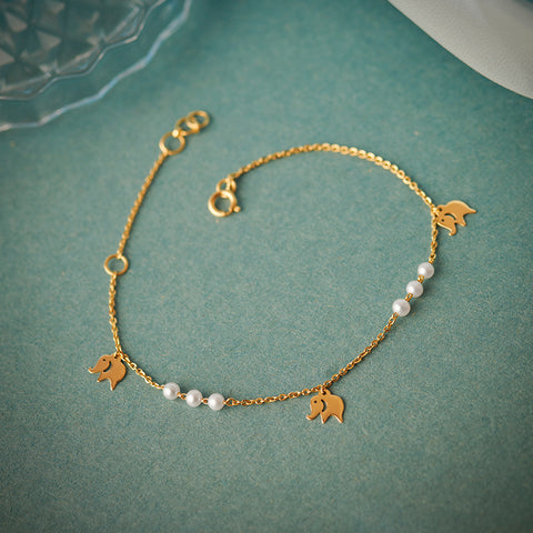 Elephant Pearl Chain Bracelet