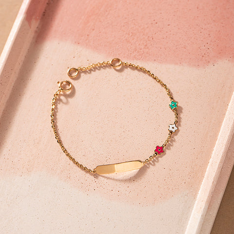 Blissful Bloom Personalised Kids' Gold Bracelet