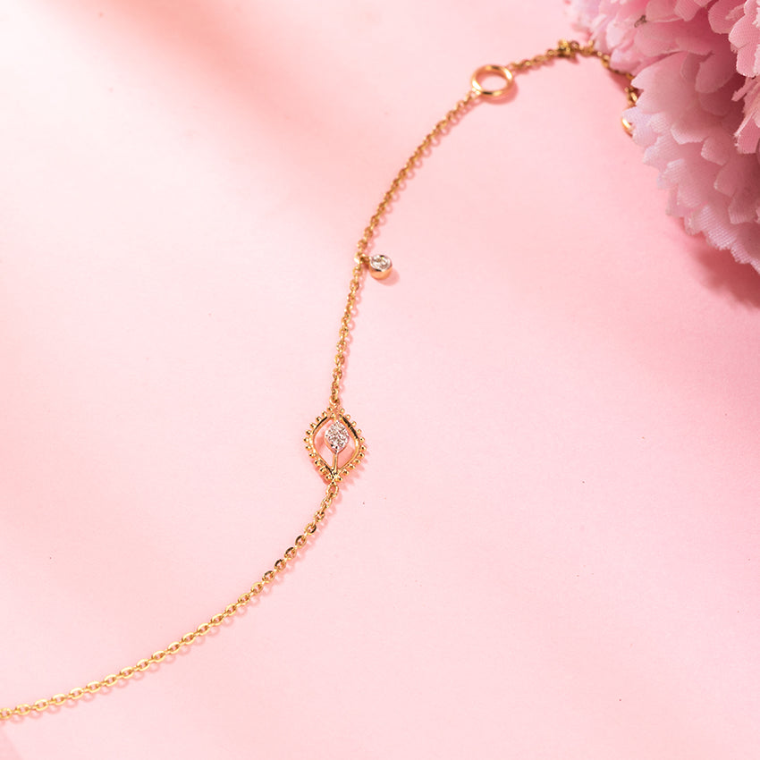 Beaded Petal Diamond Bracelet